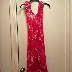 Tiare Hawaii pink and white button down dress. Size small.